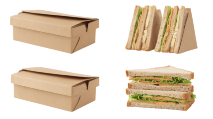 Sandwich views displayed from multiple angles sandwiches are shown in four distinct orientations