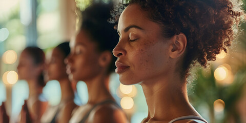 Woman Meditating Indoors in Calm Space, Close-Up Mindfulness Practice at Home, Peaceful Indoor Meditation Session