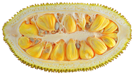 Yellow fruit reveals inviting white center close up shows bright yellow fruit with appealing white core