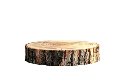 Wood round with bark pedestal, cross-section