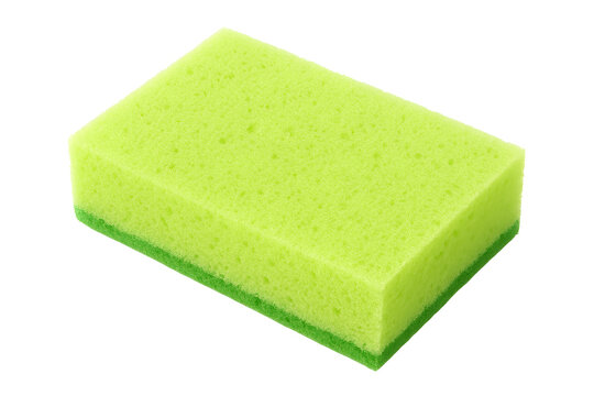 A rectangular cleaning sponge isolated on white or transparent background