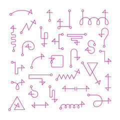 Thin Line Arrow Diagram Elements