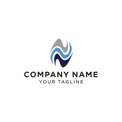 Abstract logo design featuring flowing wave shapes and company branding.