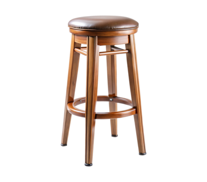 Classic wooden bar stool with padded seat perfect for kitchen counters and home bars