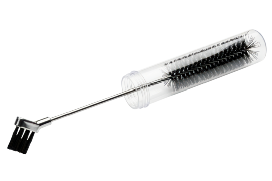 Specialized cleaning brush set for bottles and small spaces isolated on transparent background