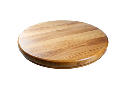 Detailed wooden lazy susan rotating tray serving platform kitchen dining table accessory