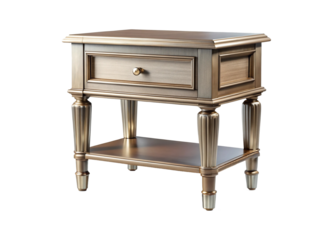 Elegant modern nightstand with drawer and shelf in a neutral tone