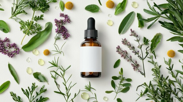 A skincare product label highlighting glycerin as a key moisturizing ingredient surrounded by natural botanical extracts