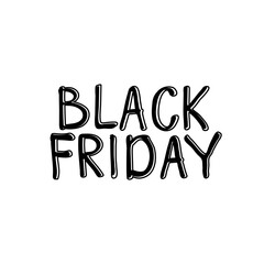 Black friday doodle comic font Hand drawn ink sketch. Sale logo icon sign Brochure and banner design Cartoon children's style Fashion print clothes apparel greeting invitation card flyer poster banner