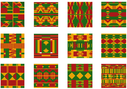 Geometric Kente Patterns Vibrant African Textile Designs