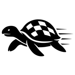 Racing turtle silhouette