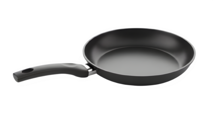 Sleek non stick skillet on a contrasting black background enhancing its modern design and culinary