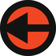 Red Circle With Black Arrow Pointing Left Symbol direction