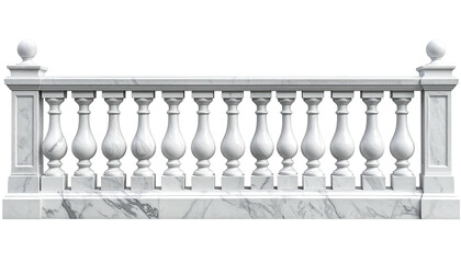 Marble balustrade, classic ornate railing, decorative stone