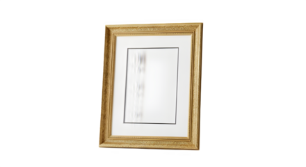 Elegant gold-toned ornate frame with neutral insert on a stark black background presenting aesthetic
