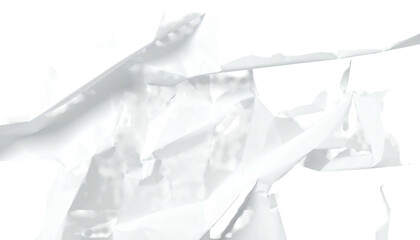 Crumpled white paper with sharp folds against a black background