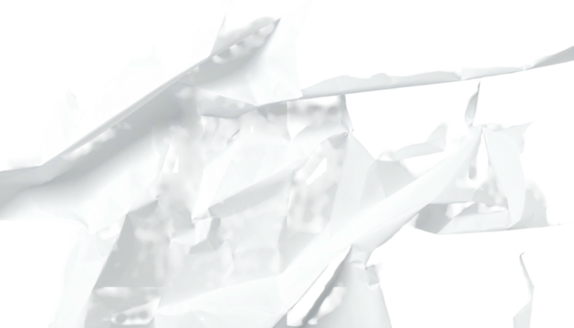 Crumpled white paper with sharp folds against a black background