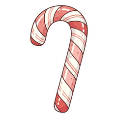 Fototapeta premium Festive peppermint candy cane illustration, perfect for holiday cards and seasonal promotions this Christmas