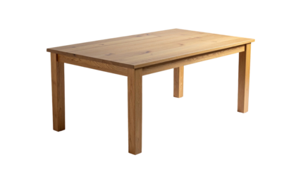 Simple wooden table on black backdrop, elevated perspective