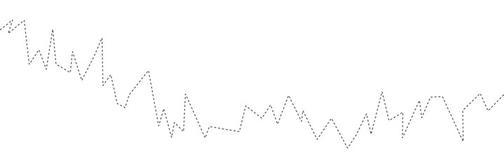 Dashed line with alternating upward and downward movements forming a variable shape element. Vector illustration EPS 10 .