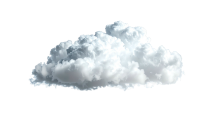 Puffy cloud isolated, bright white against a black backdrop