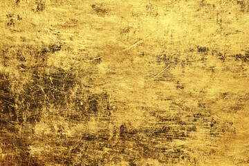 Obraz premium Elegant gold foil texture with distressed finish for luxury design. Abstract grunge metallic surface with scratches and smudges. Versatile golden backdrop for creative projects in fashion