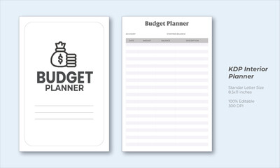 Budget planner KDP interior