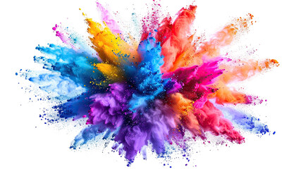 Colorful explosion, a vibrant, abstract cloud against black