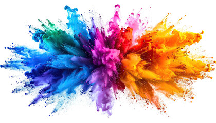 Colorful explosion of powder bursts, like paint