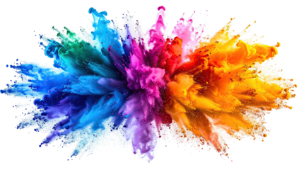 Colorful explosion of powder bursts, like paint