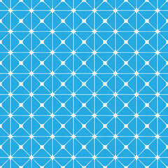 Blue Geometric Lattice Pattern with White Star Grid