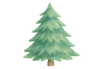Obraz premium Watercolor christmas tree preparing for winter holiday celebrations on transparent background