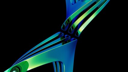 Abstract green and blue sculpture art, modern, design