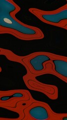 Abstract colorful waves on black background design, red, blue
