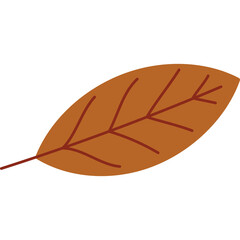 Single Autumn Leaf with Brown and Red Tones Isolated on White Background Simple Fall Foliage Illustration