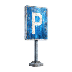 Weathered blue parking sign png road png traffic png symbol png metal png worn png urban png street png arrow png retro png transparent background image