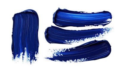 Vivid dark blue brushstrokes on dark background, thick textures