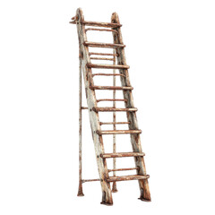 Weathered fire escape ladder png rusty png metal png industrial png stairs png safety png urban png emergency png rung png vintage png transparent background image