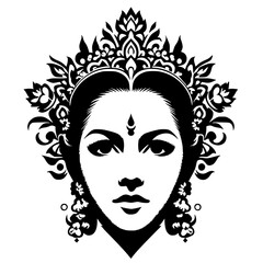 Beautiful bride face silhouette