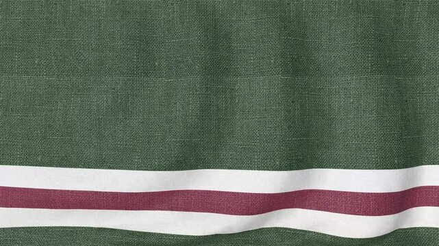 Chechen Republic of Ichkeria Flag Waving on White Background &ndash; Chechen Patriotism, Culture and Heritage Symbol