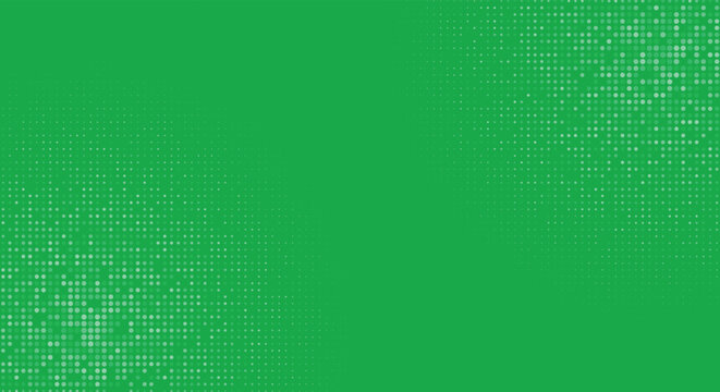Green halftone background with dotted gradient corners and center space