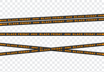 Black friday Sale Warning Stripes tape vector illustration for sale and discount event