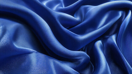 Obraz premium Royal blue silk fabric folds, soft glossy texture