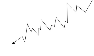 Black jagged line graph showing a downward trend isolated on transparent background .Vector illustration EPS 10 .