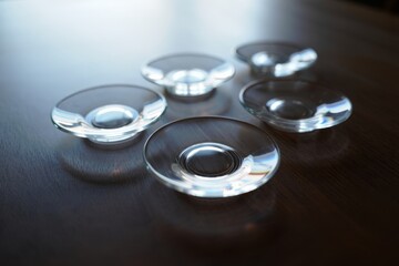 Clear glass cabinet knobs with a modern design