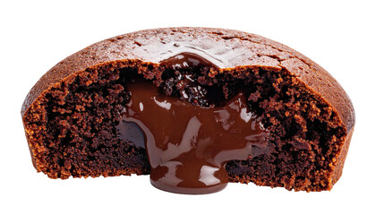 Melted chocolate lava cake, powder sugar dusted