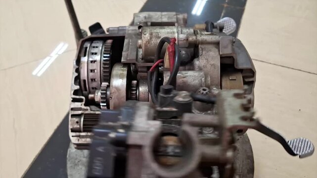 Motorcycle Engine Cross-Section Showing Clutch and Internal Working Mechanism