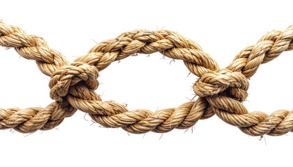 Braided rope section forming two loops against a black background