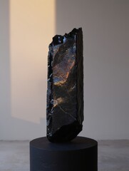 Dark crystal shard on display stand