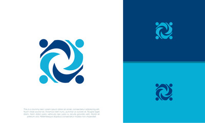 Naklejka premium Human Resources Consulting Company, Global Community Logo